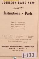 Johnson-Johnson B Metal Cutting Bandsaw Instructions and Parts Manual-B-01